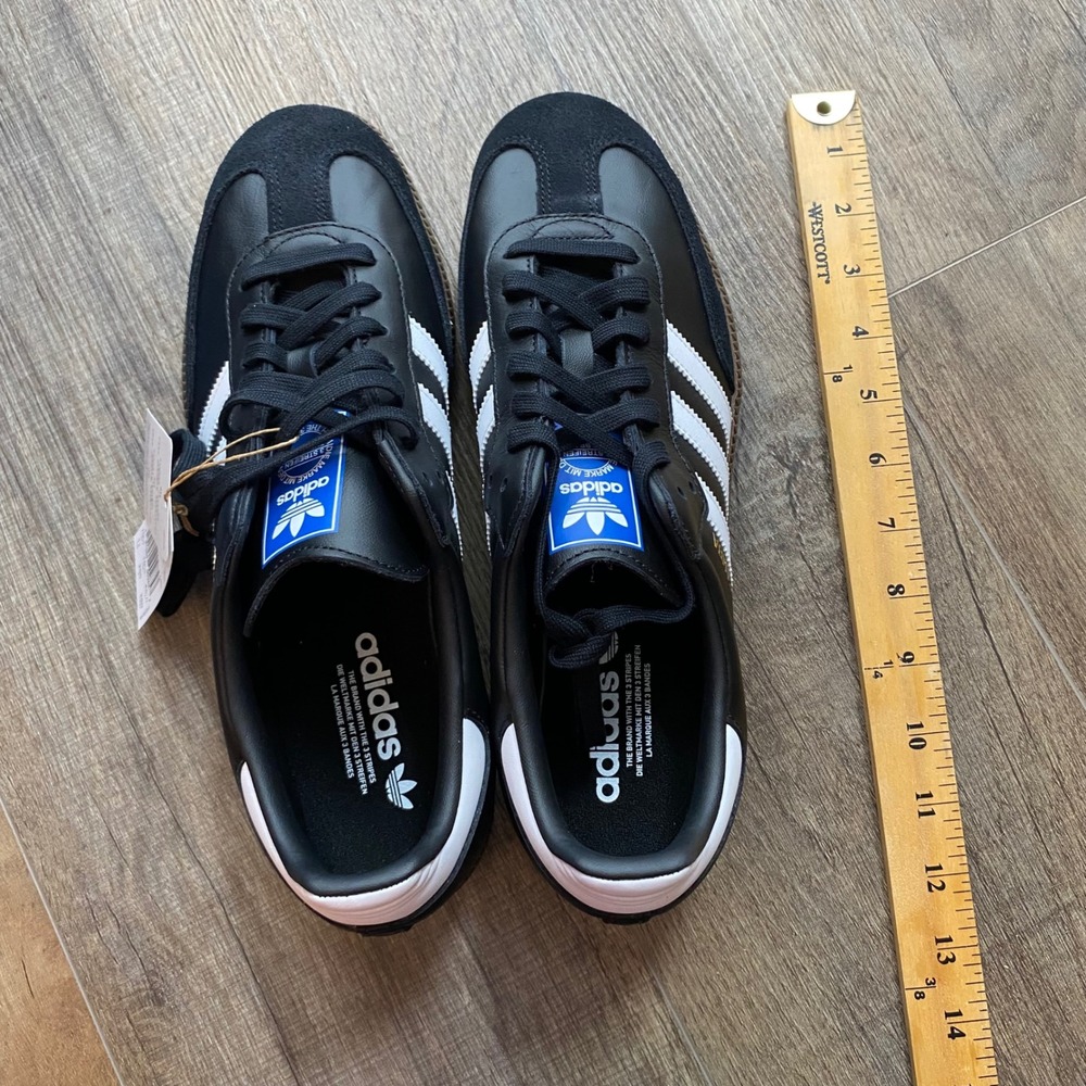 Adidas Samba OG Mens Core Black White Gum Leather Sneakers B75807 Size 11 NEW - Picture 9 of 9